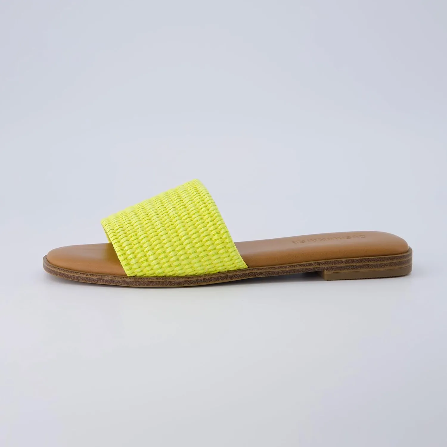 CUSHIONAIRE Women's Sesame raffia slide sandal  Memory Foam, Wide Widths Available