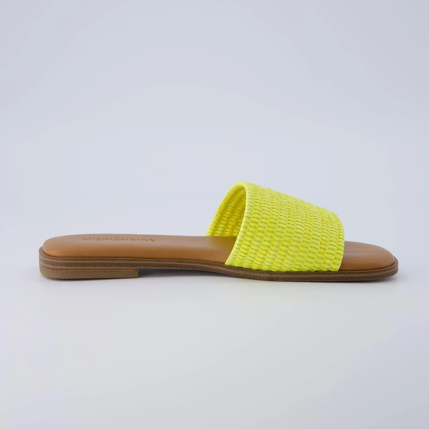 CUSHIONAIRE Women's Sesame raffia slide sandal  Memory Foam, Wide Widths Available