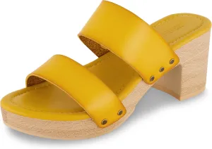 CUSHIONAIRE Women's Sky Faux Wood Sandal  Comfort Foam & LiteSole Technology