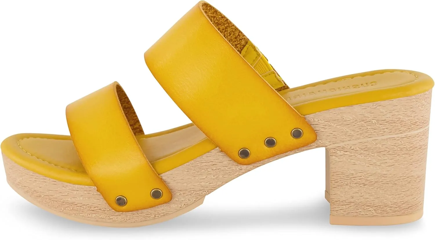 CUSHIONAIRE Women's Sky Faux Wood Sandal  Comfort Foam & LiteSole Technology