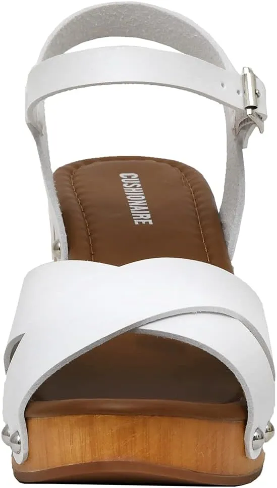 CUSHIONAIRE Women's Slate Faux Wood Sandal  Memory Foam Insole & LiteSole Technology -Wide Widths Available
