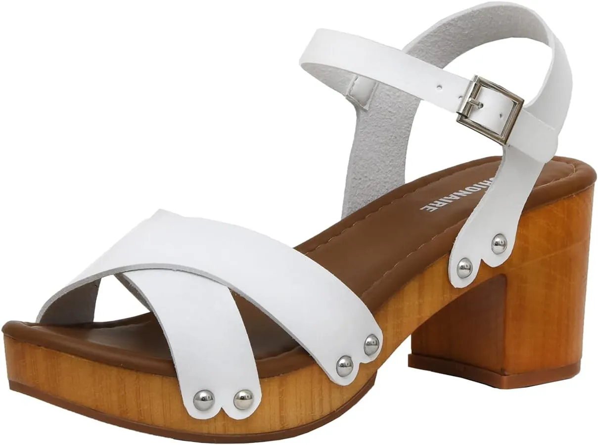 CUSHIONAIRE Women's Slate Faux Wood Sandal  Memory Foam Insole & LiteSole Technology -Wide Widths Available