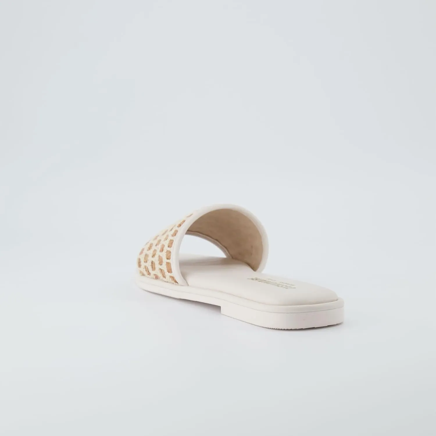 CUSHIONAIRE Women's Taffy crochet cork slide sandal  Memory Foam, Wide Widths Available