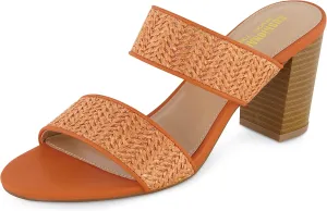 CUSHIONAIRE Women's Tosh two band heel sandal  Memory Foam and Wide Widths Available