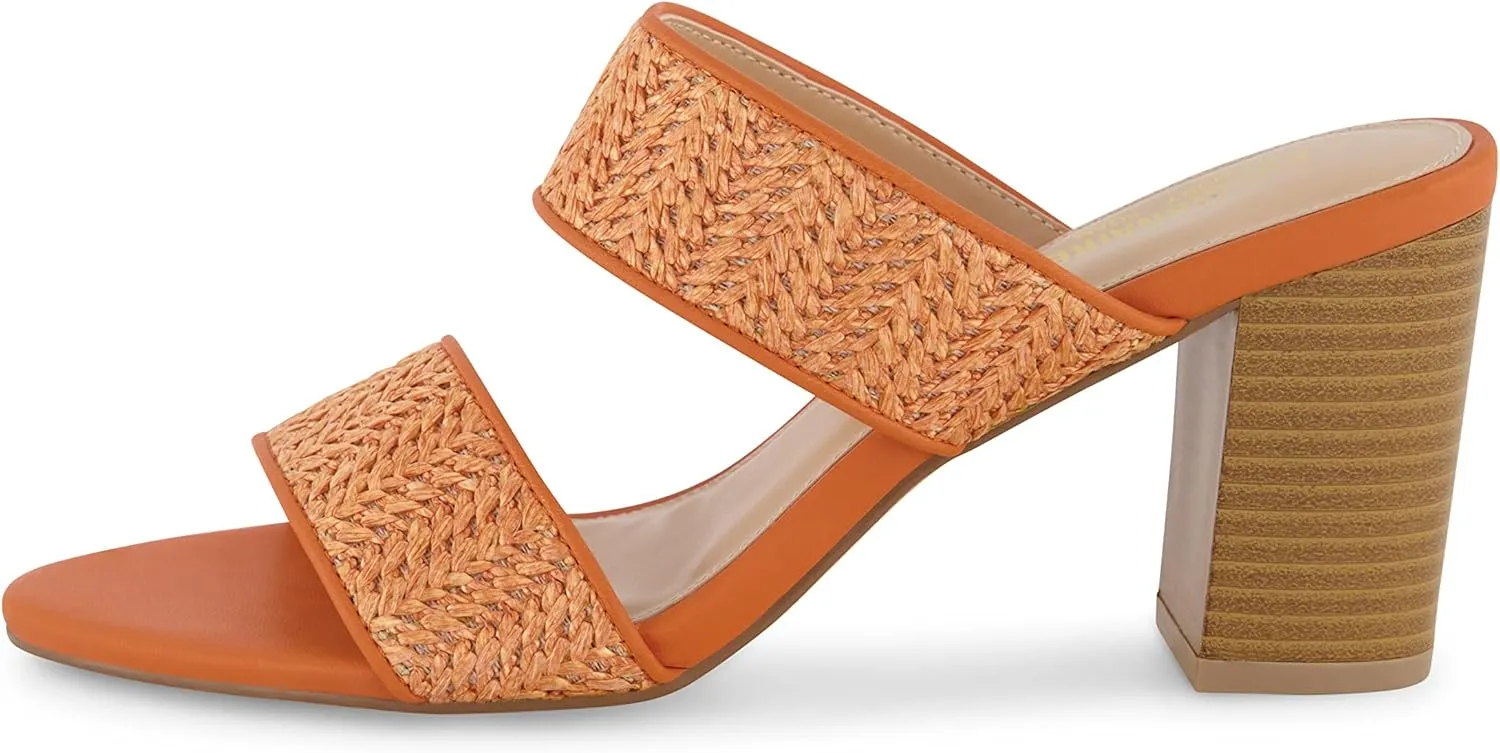 CUSHIONAIRE Women's Tosh two band heel sandal  Memory Foam and Wide Widths Available