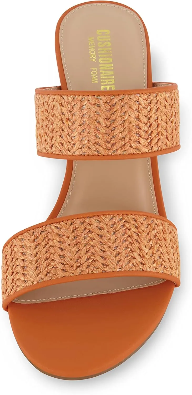 CUSHIONAIRE Women's Tosh two band heel sandal  Memory Foam and Wide Widths Available