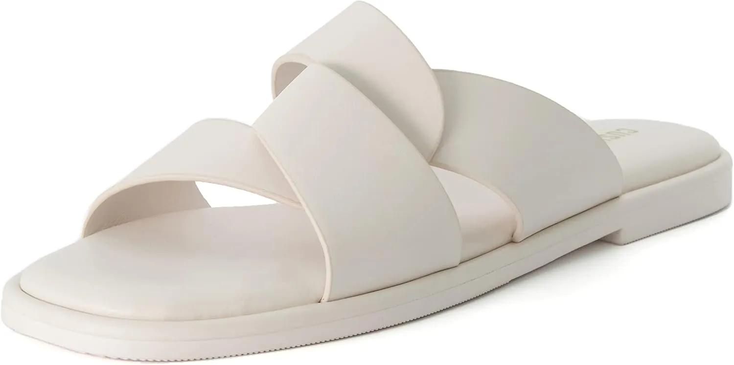 CUSHIONAIRE Women's Tribune slide sandal  Memory Foam, Wide Widths Available
