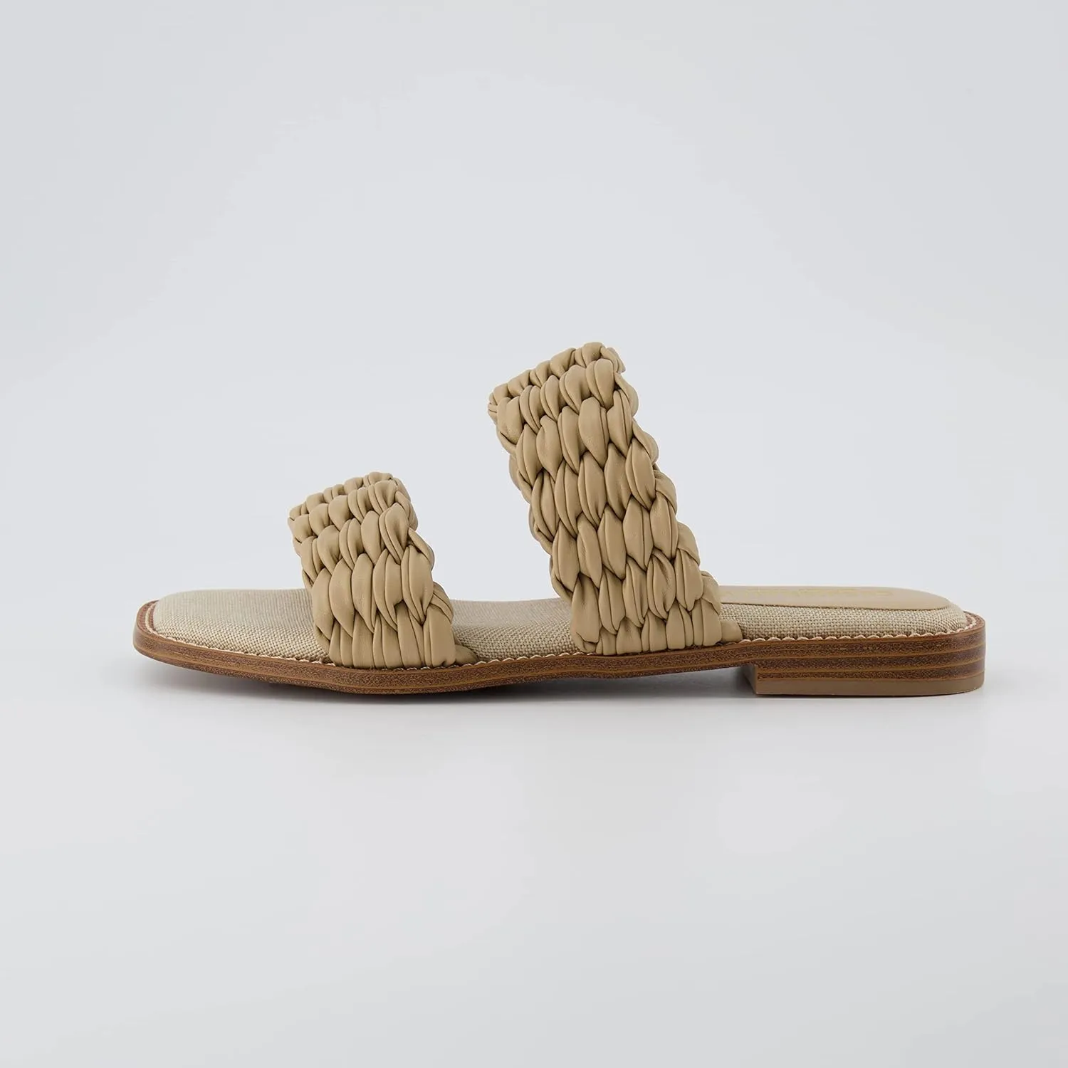 CUSHIONAIRE Women's Vibe braided two band sandal  Memory Foam, Wide Widths Available