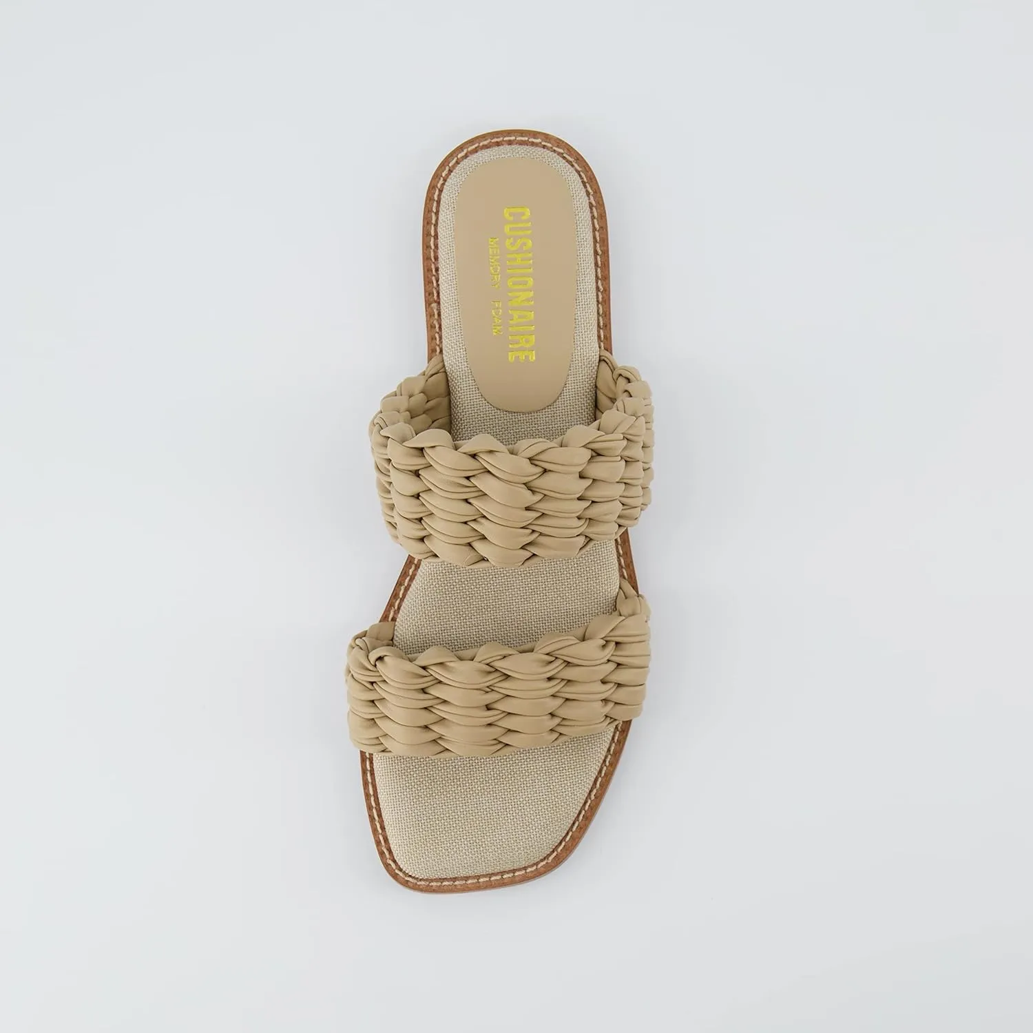 CUSHIONAIRE Women's Vibe braided two band sandal  Memory Foam, Wide Widths Available
