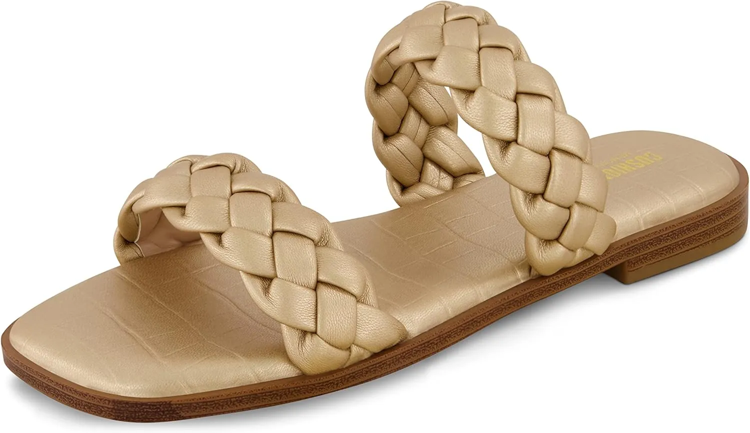 CUSHIONAIRE Women's Vicki braided slide sandal  Memory Foam, Wide Widths Available