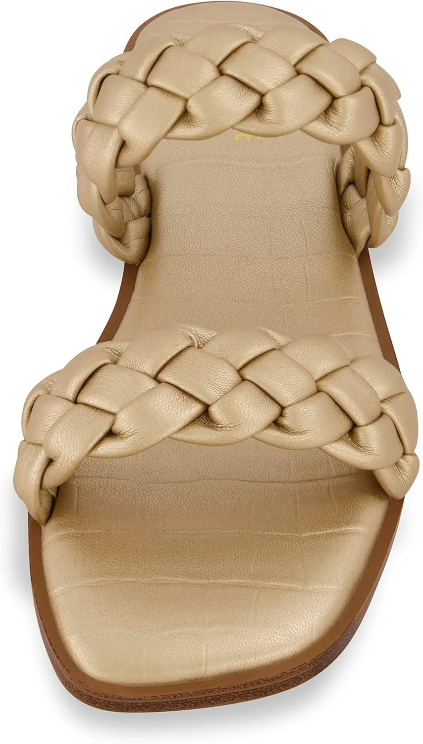 CUSHIONAIRE Women's Vicki braided slide sandal  Memory Foam, Wide Widths Available