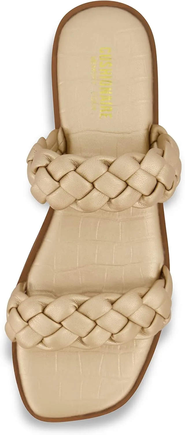 CUSHIONAIRE Women's Vicki braided slide sandal  Memory Foam, Wide Widths Available