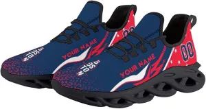 Custom Baseball Sneakers City Sports Slip-on Shoes Personalized Name Number, Gifts for Baseball Fans Men Women