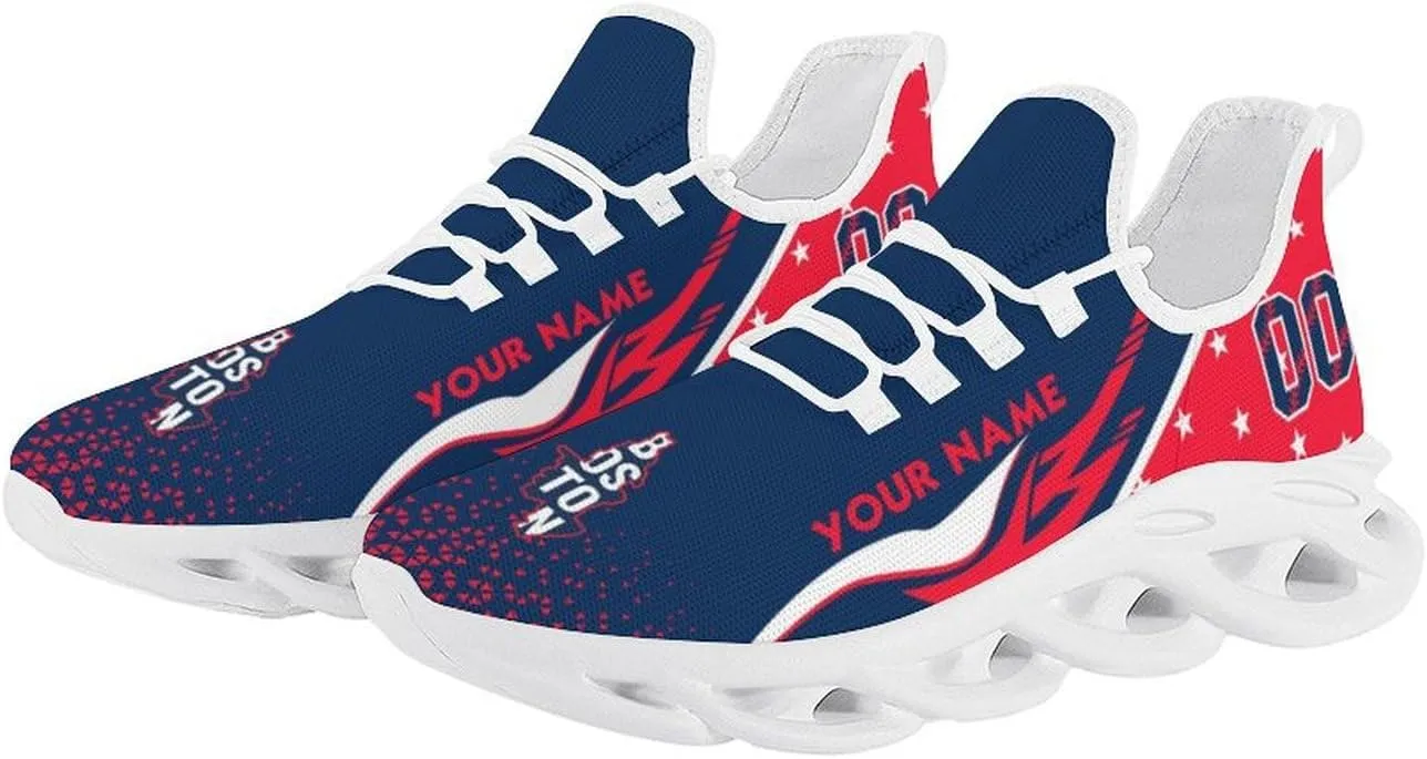 Custom Baseball Sneakers City Sports Slip-on Shoes Personalized Name Number, Gifts for Baseball Fans Men Women