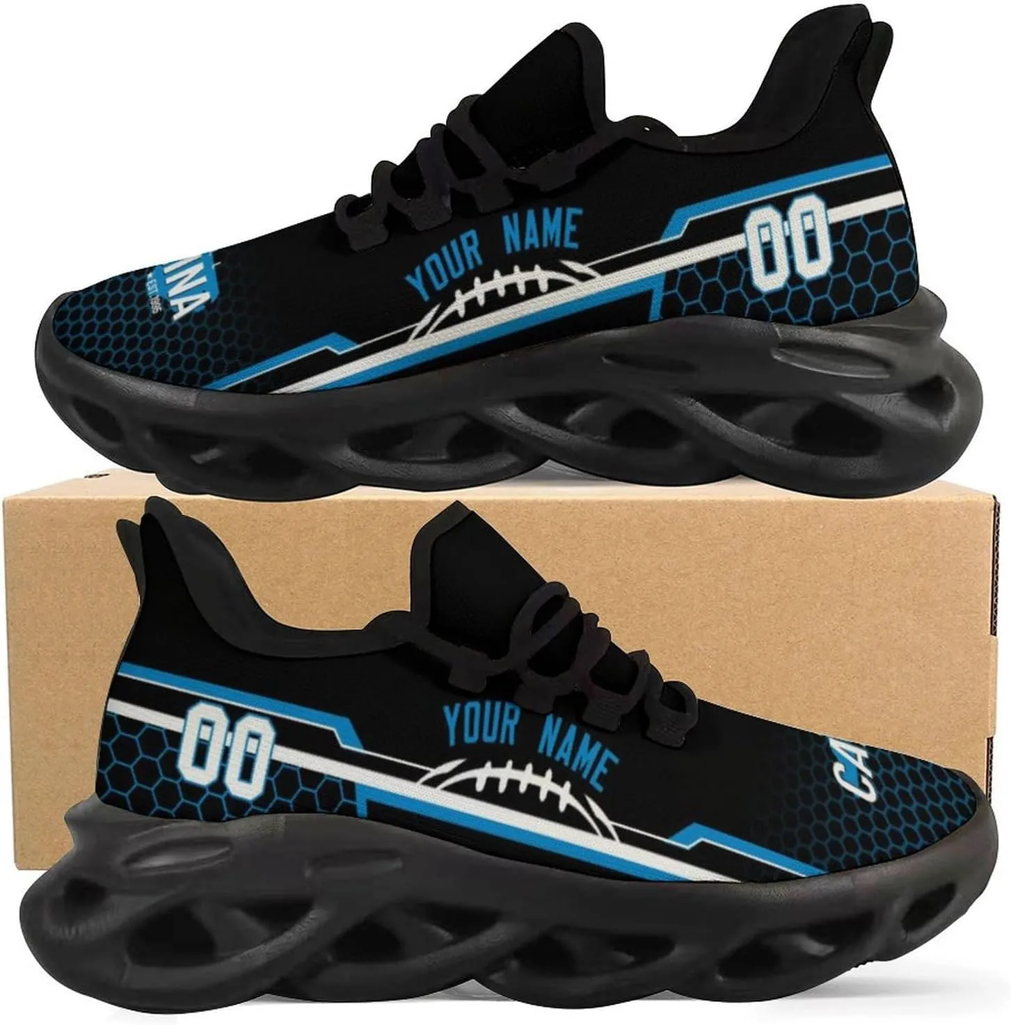 Custom City Football Flex Sneakers Personalized Name Number Athletic Shoes Fans Gifts Breathable Casual Shoes for Men Women