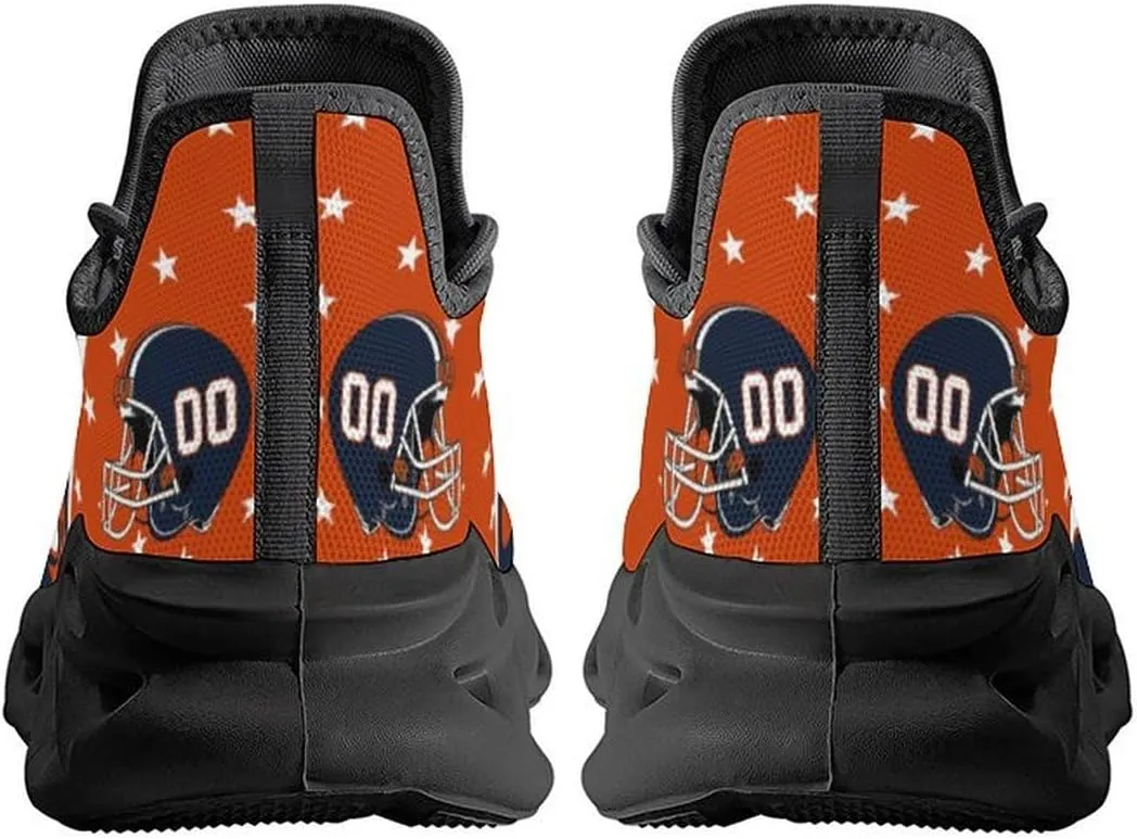 Custom Football Sneakers City Sports Slip-on Shoes Personalized Name Number, Gifts for Football Fans Men Women