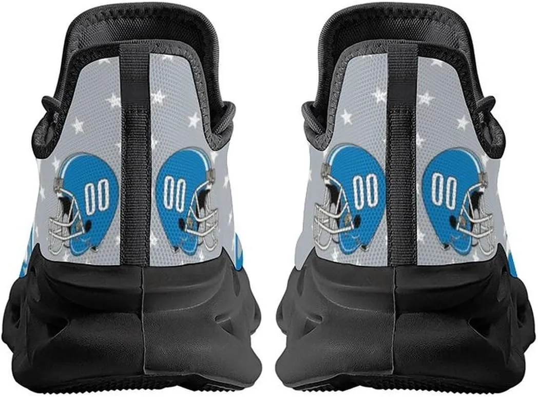 Custom Football Sneakers City Sports Slip-on Shoes Personalized Name Number, Gifts for Football Fans Men Women