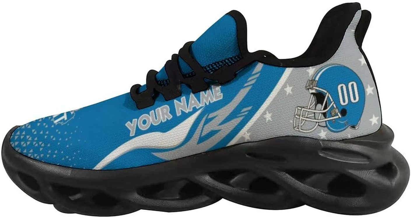 Custom Football Sneakers City Sports Slip-on Shoes Personalized Name Number, Gifts for Football Fans Men Women