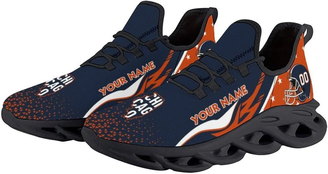 Custom Football Sneakers City Sports Slip-on Shoes Personalized Name Number, Gifts for Football Fans Men Women