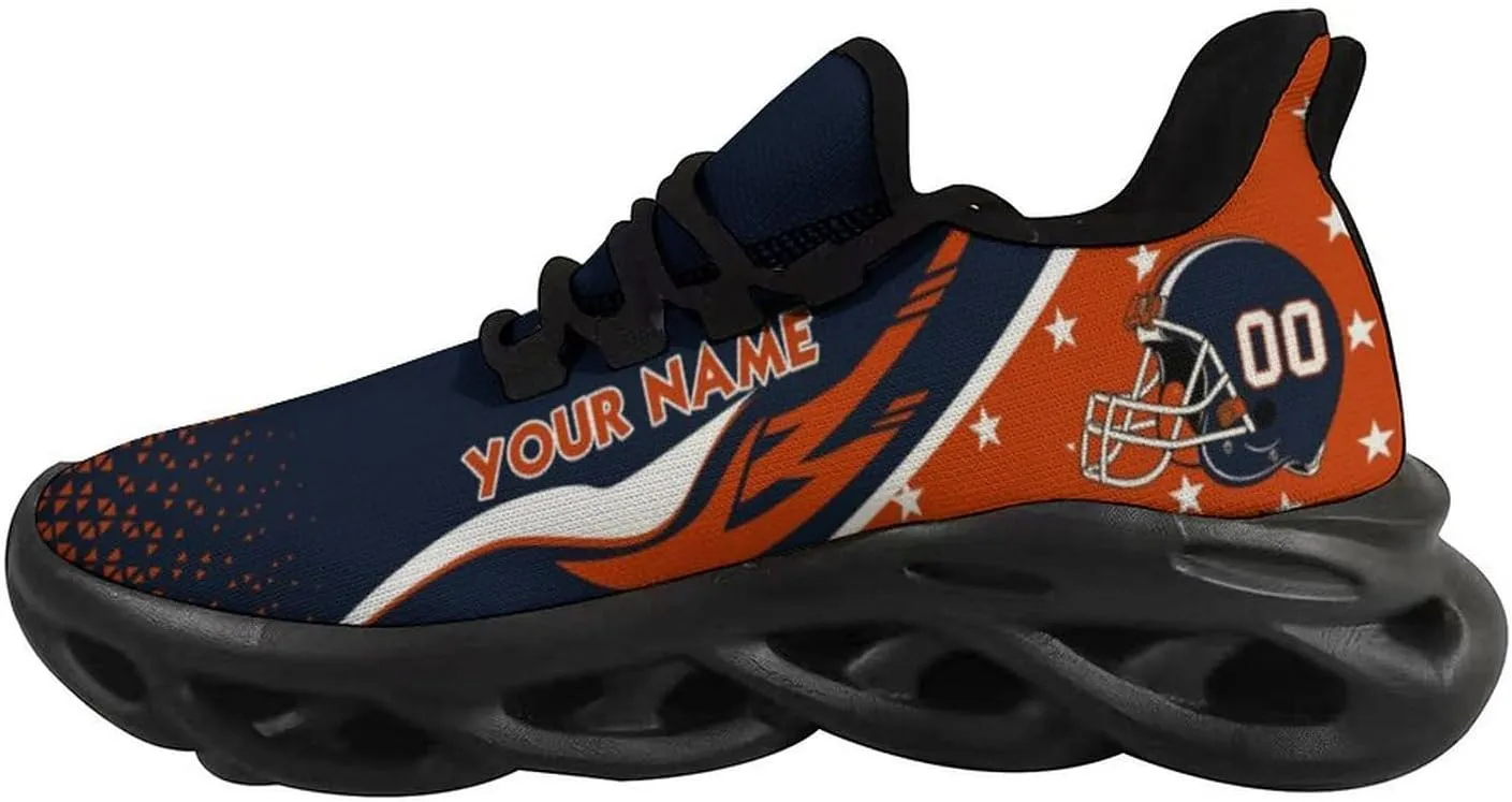 Custom Football Sneakers City Sports Slip-on Shoes Personalized Name Number, Gifts for Football Fans Men Women