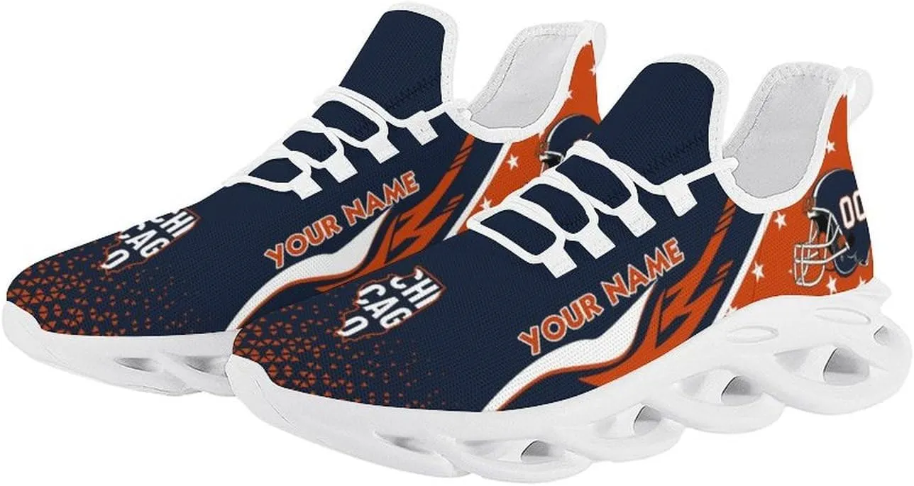 Custom Football Sneakers City Sports Slip-on Shoes Personalized Name Number, Gifts for Football Fans Men Women