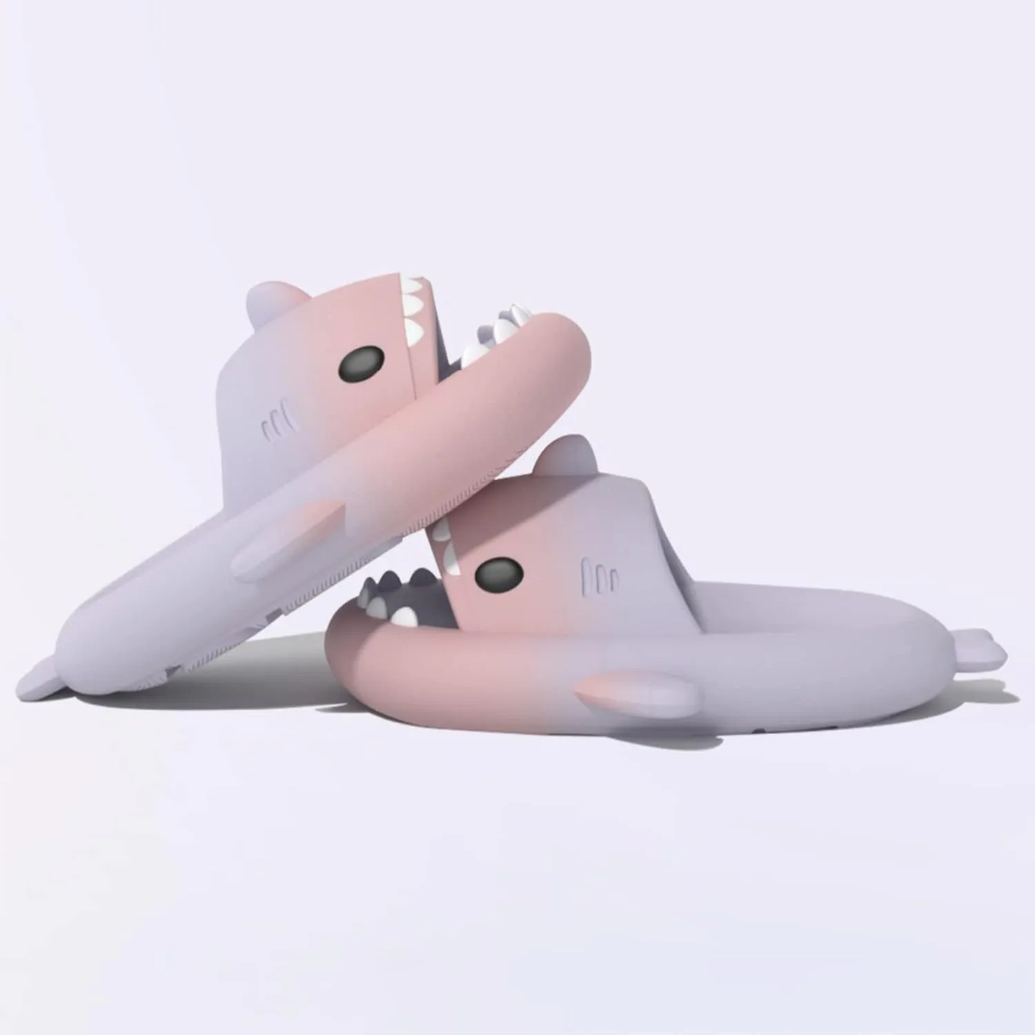 Cysincos Cloud Slides for Women Men, Shark Pillow Slides for Women, House Slippers Shower Shoes Indoor Outdoor Open Toe Sandals, Comfort Lightweight, Thick Sole Non-Slip, Easy to Clean