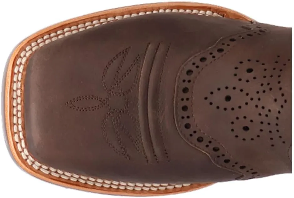 Dan Post Boots Mens Barnaby Embroidered Cut-Outs Square Toe Pull On Casual Boots Mid Calf - Brown