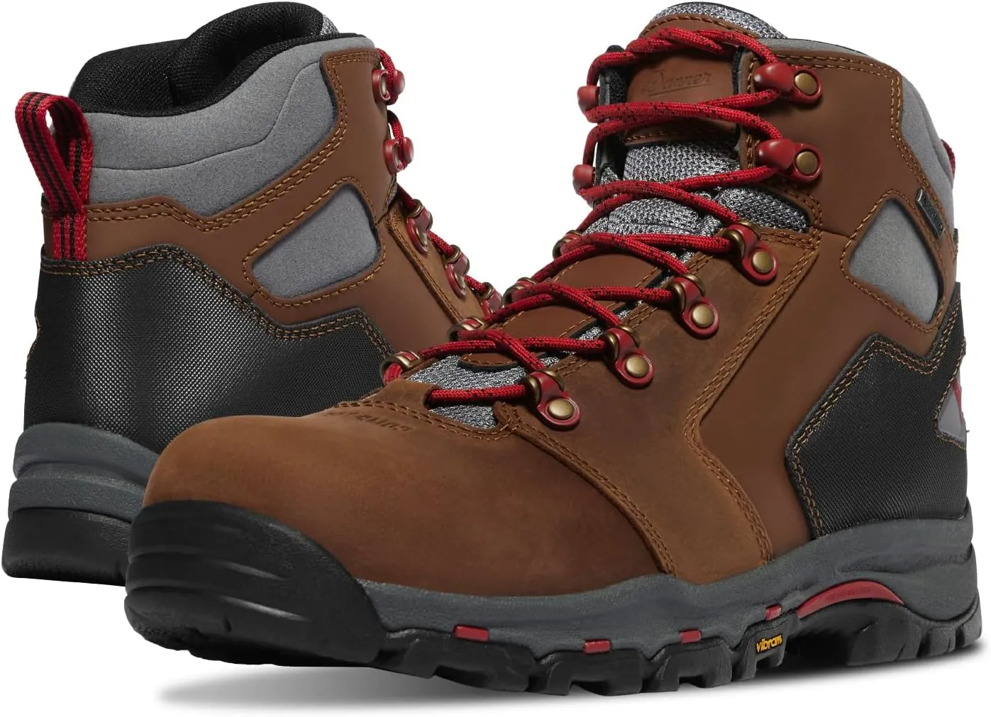 Danner Vicious 4.5” Composite Toe Work Boots for Men - Full-Grain Leather with Breathable Gore-Tex Lining, Speed Lace System & Non Slip Heel Outsole