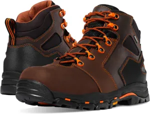 Danner Vicious 4.5” Waterproof Work Boots for Men - Full-Grain Leather with Breathable Gore-Tex Lining, Speed Lace System, and Non Slip Heeled Outsole