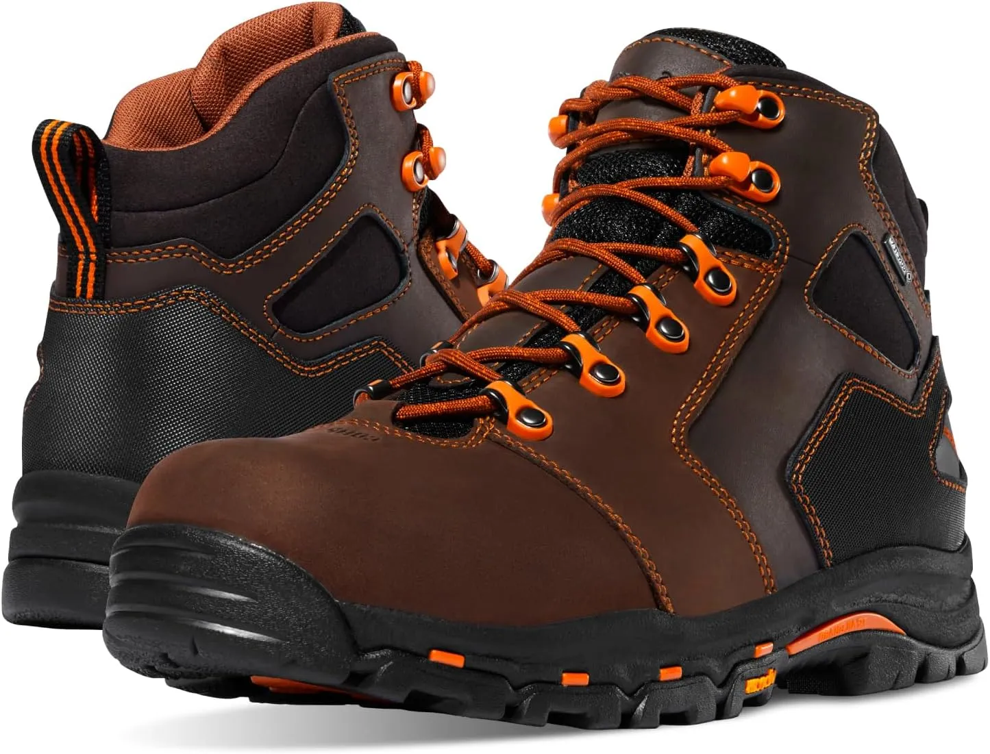 Danner Vicious 4.5” Waterproof Work Boots for Men - Full-Grain Leather with Breathable Gore-Tex Lining, Speed Lace System, and Non Slip Heeled Outsole