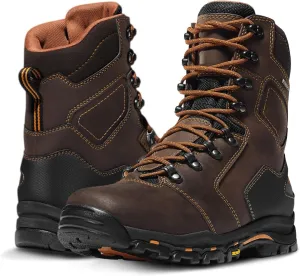 Danner Vicious 8” Waterproof Work Boots for Men - Full-Grain Leather with Breathable Gore-Tex Lining, Speed Lace System & Non Slip Heeled Outsole