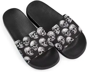 Day of the Dead Skull Print Women Slide Sandals Non Slip Summer House Slippers for Women Slip-on Flip Flops Indoor Outdoor
