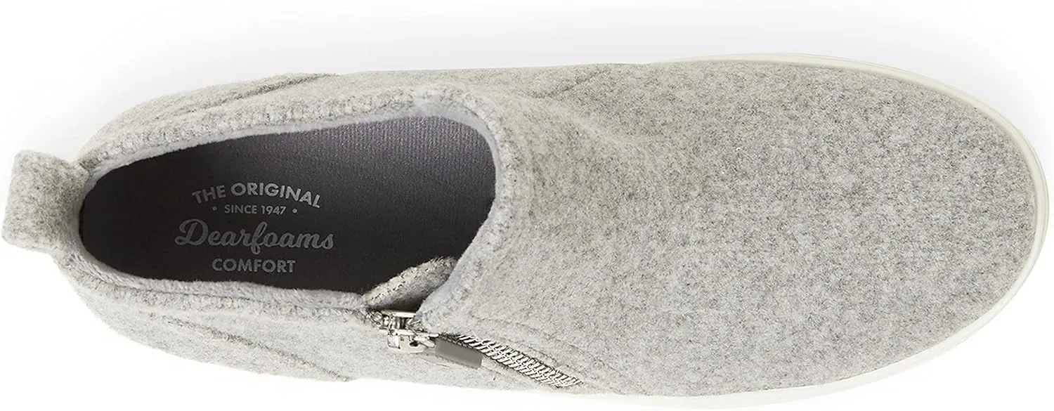Dearfoams Women's Original Comfort Val Side Zip Wedge Sneaker