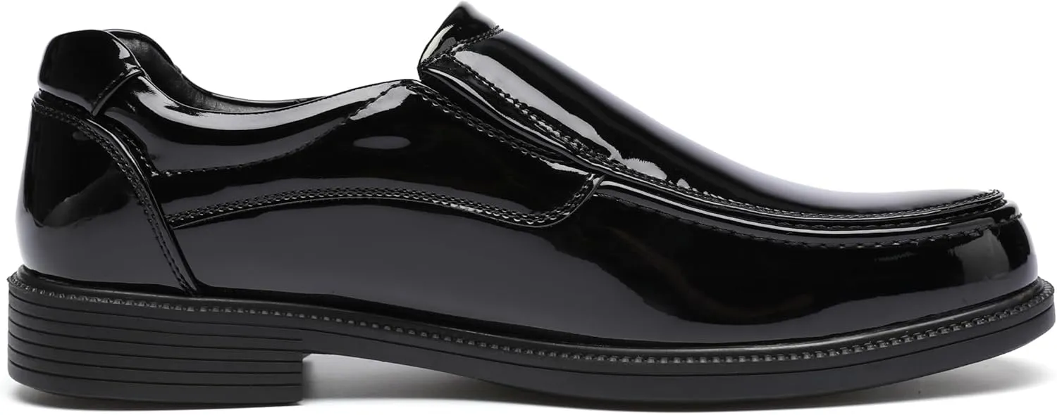 DECARSDZ Mens Faux Patent Leather Tuxedo Classic Formal Loafers Dress Shoes