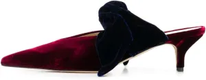 Divanne Heeled Mules, Satin Kitten Heels Bow Mule Slides Pointed Toe Slingback Pumps Backless Dress Sandals