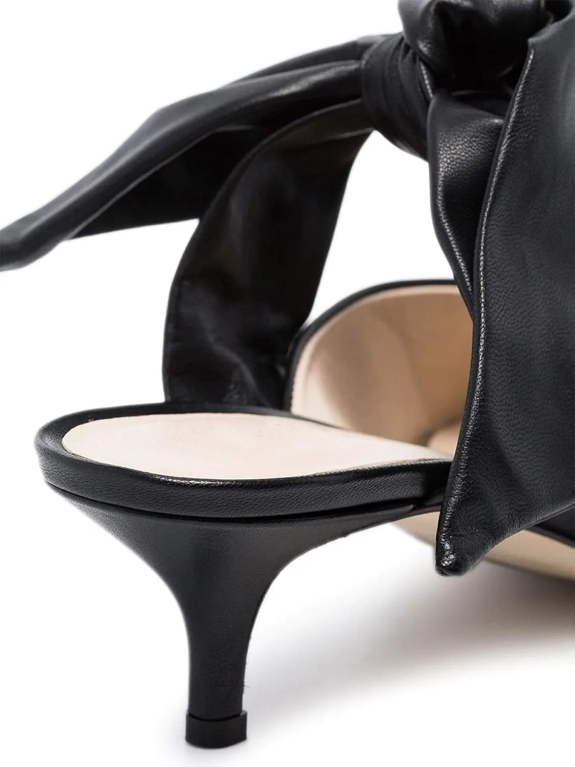 Divanne Heeled Mules, Satin Kitten Heels Bow Mule Slides Pointed Toe Slingback Pumps Backless Dress Sandals