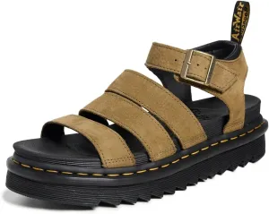 Dr. Martens Women's Blaire Nubuck Fisherman Sandal, Muted Olive, 5