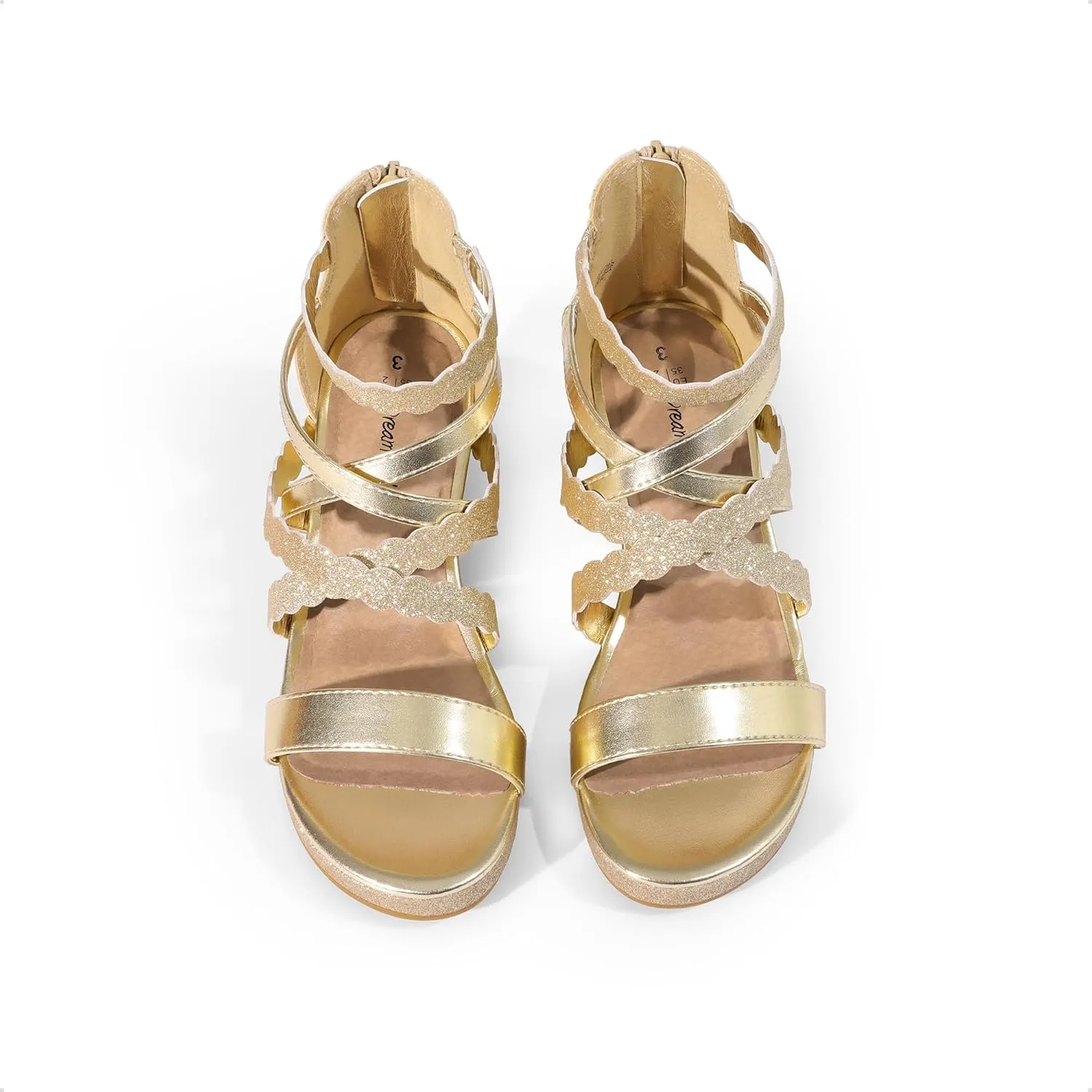 DREAM PAIRS Girls Wedge Sandals Flatform Open Toe Platform Sandals Espadrille Flower Wedding Party for Little Kid/Big Kid