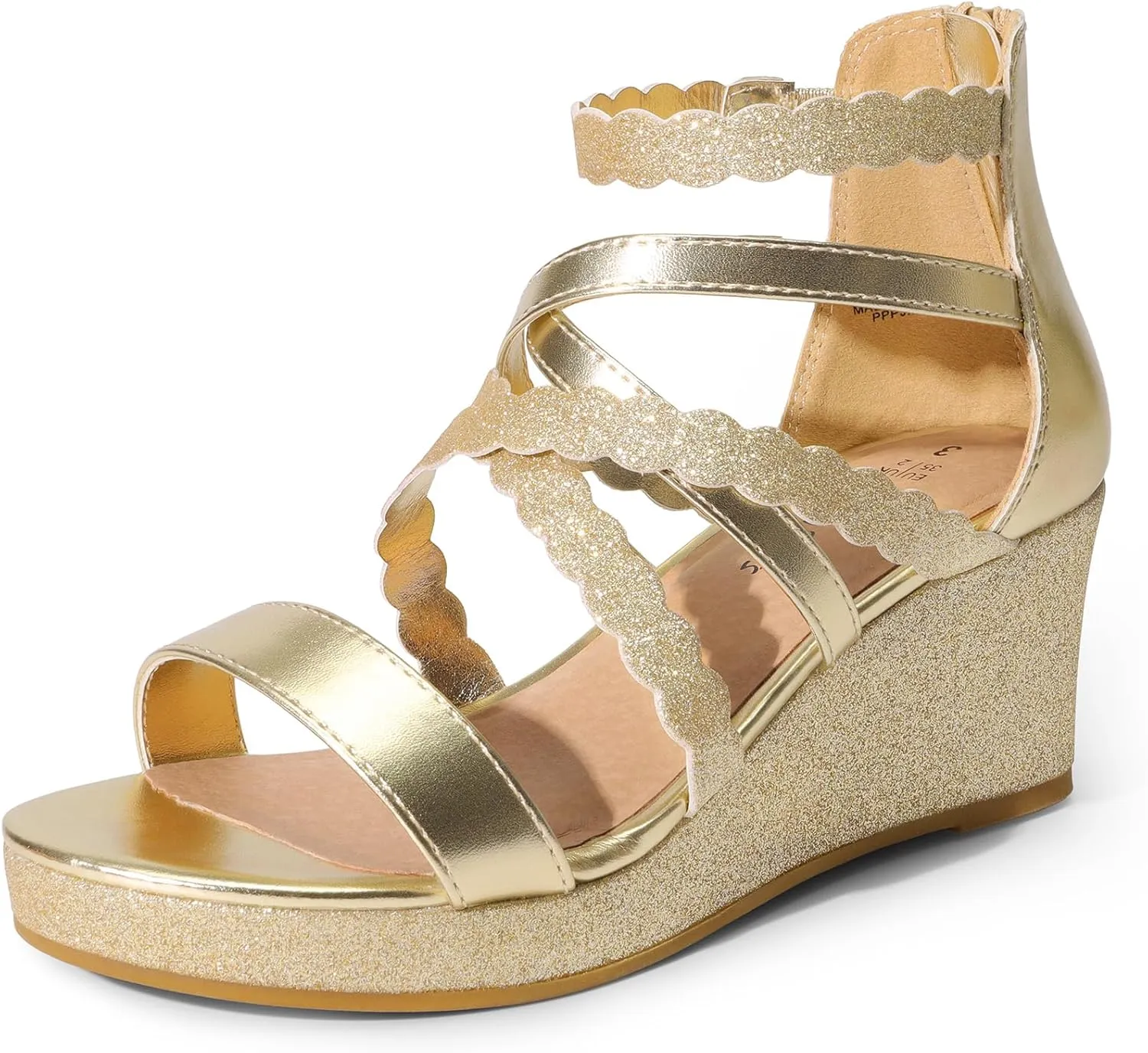 DREAM PAIRS Girls Wedge Sandals Flatform Open Toe Platform Sandals Espadrille Flower Wedding Party for Little Kid/Big Kid