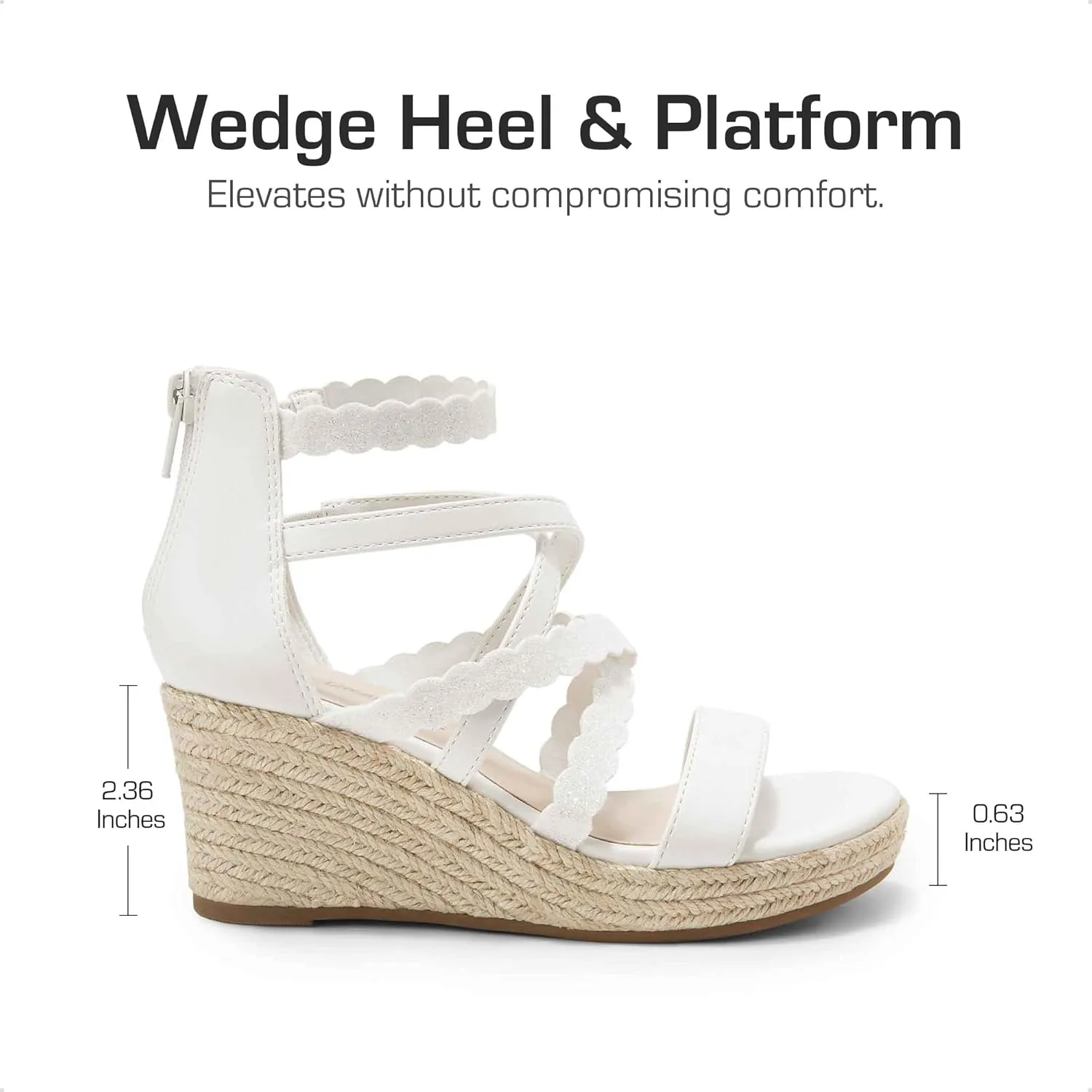 DREAM PAIRS Girls Wedge Sandals Flatform Open Toe Platform Sandals Espadrille Flower Wedding Party for Little Kid/Big Kid