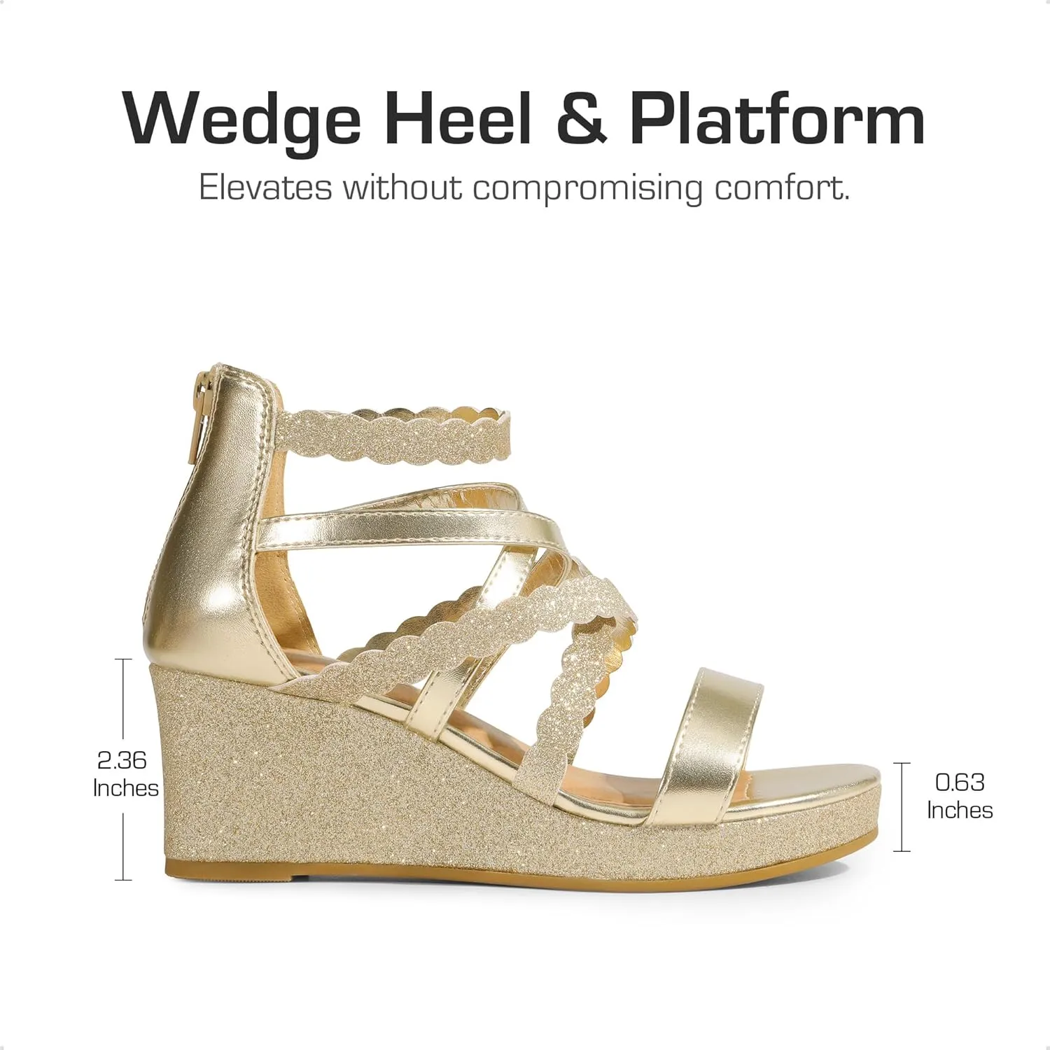 DREAM PAIRS Girls Wedge Sandals Flatform Open Toe Platform Sandals Espadrille Flower Wedding Party for Little Kid/Big Kid