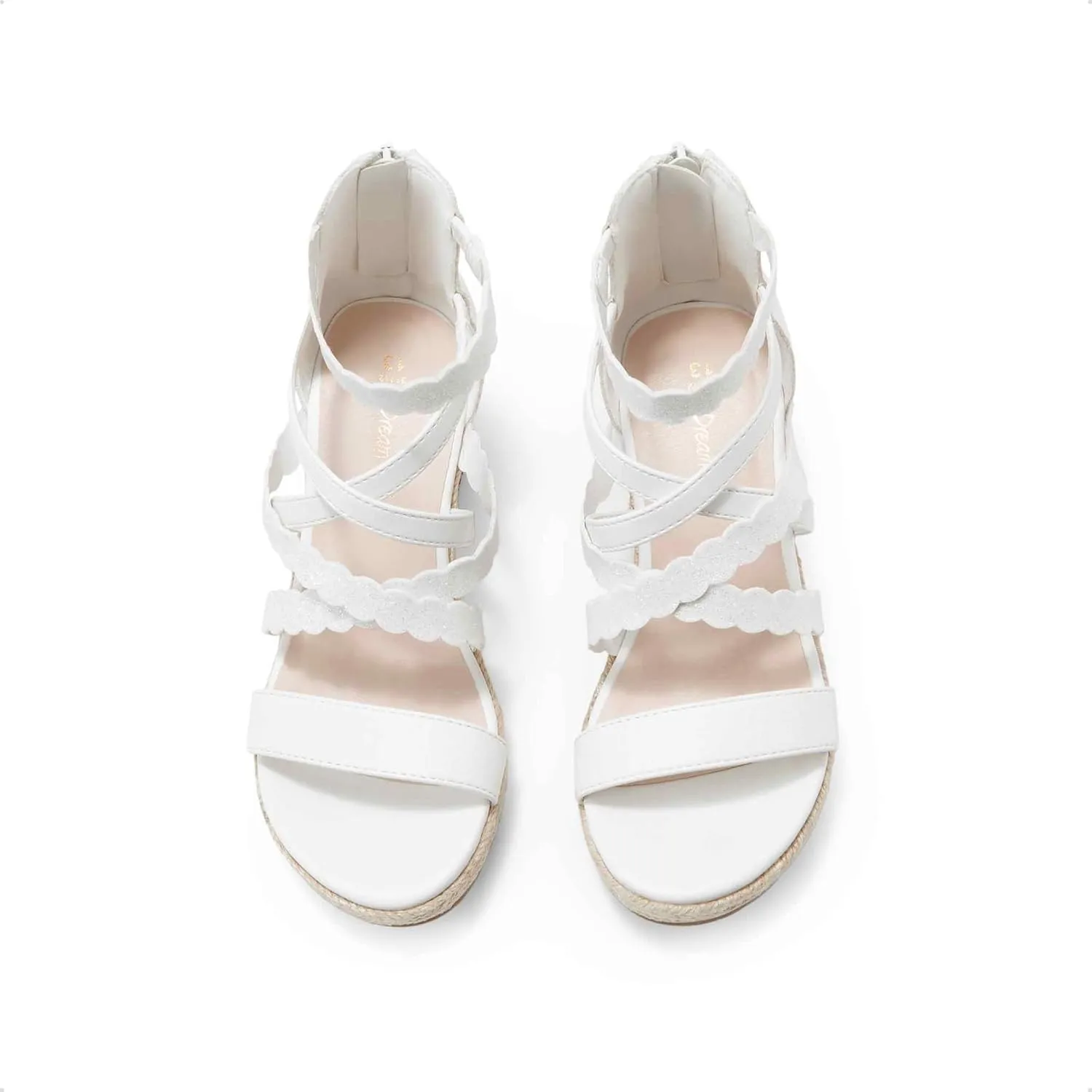 DREAM PAIRS Girls Wedge Sandals Flatform Open Toe Platform Sandals Espadrille Flower Wedding Party for Little Kid/Big Kid