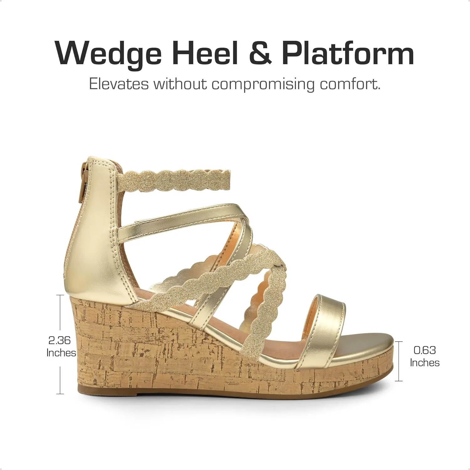 DREAM PAIRS Girls Wedge Sandals Flatform Open Toe Platform Sandals Espadrille Flower Wedding Party for Little Kid/Big Kid