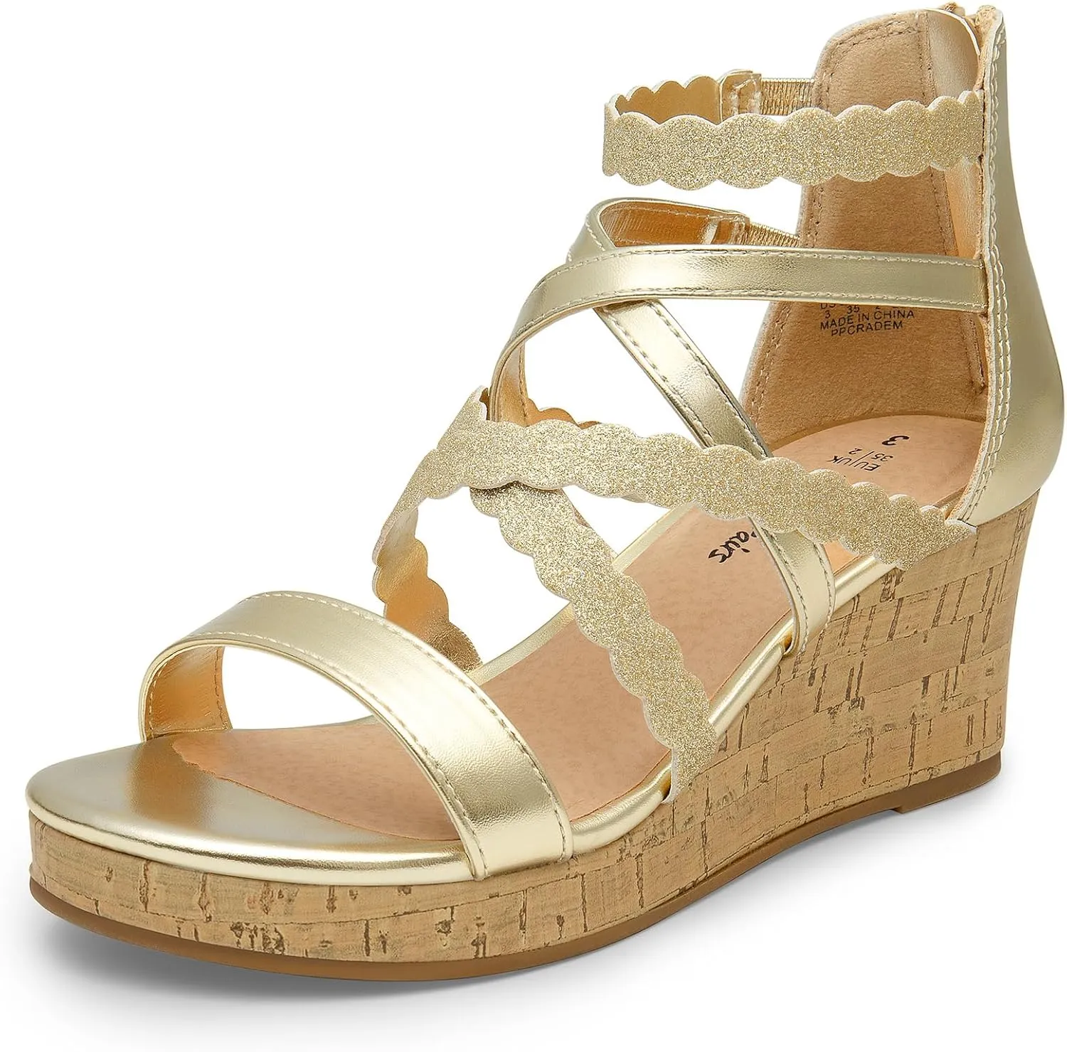 DREAM PAIRS Girls Wedge Sandals Flatform Open Toe Platform Sandals Espadrille Flower Wedding Party for Little Kid/Big Kid