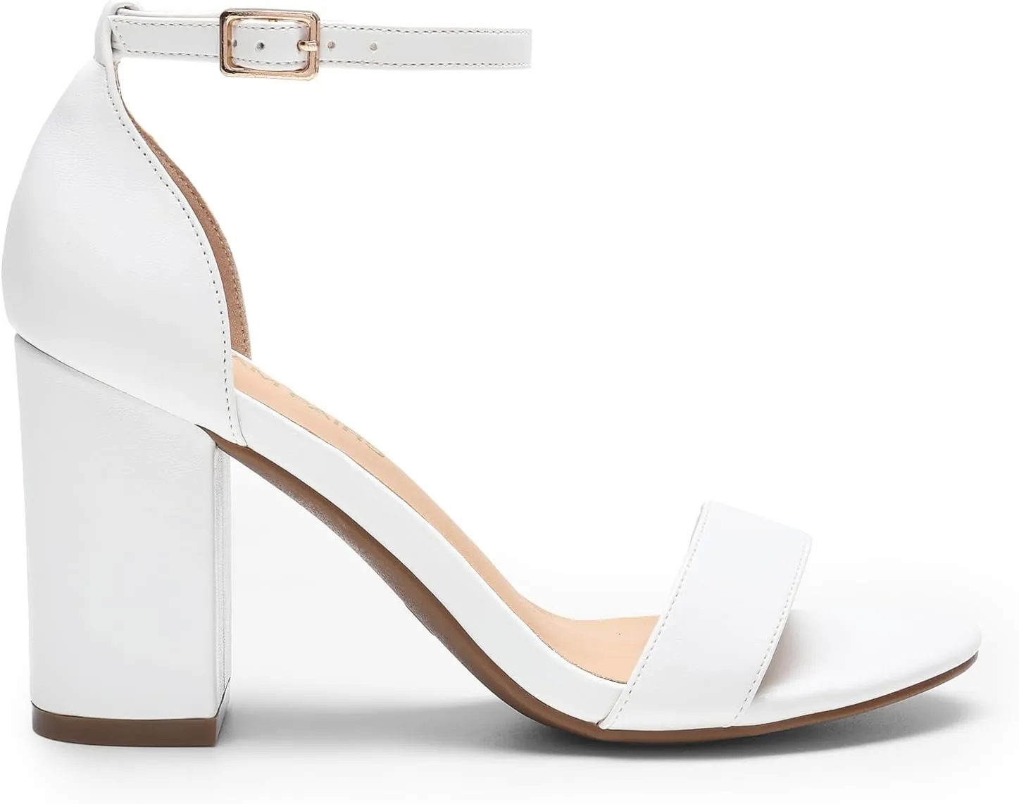 DREAM PAIRS Heels for Women Chunky Block Heel Open Toe Ankle Strap 3.5 Inch Heeled Sandals for Party Date Wedding