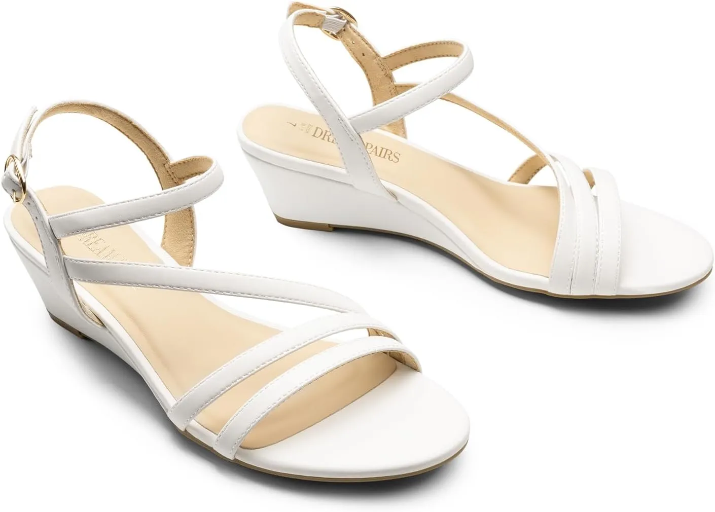 DREAM PAIRS Strappy Wrapped Dressy Wedge Sandals, Comfortable Ankle Strap Open Toe Evening Dress Wedding Dance Summer Shoes