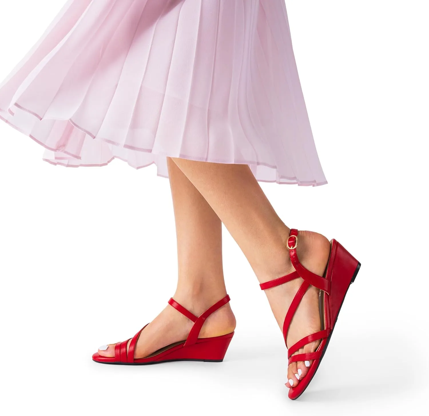 DREAM PAIRS Strappy Wrapped Dressy Wedge Sandals, Comfortable Ankle Strap Open Toe Evening Dress Wedding Dance Summer Shoes