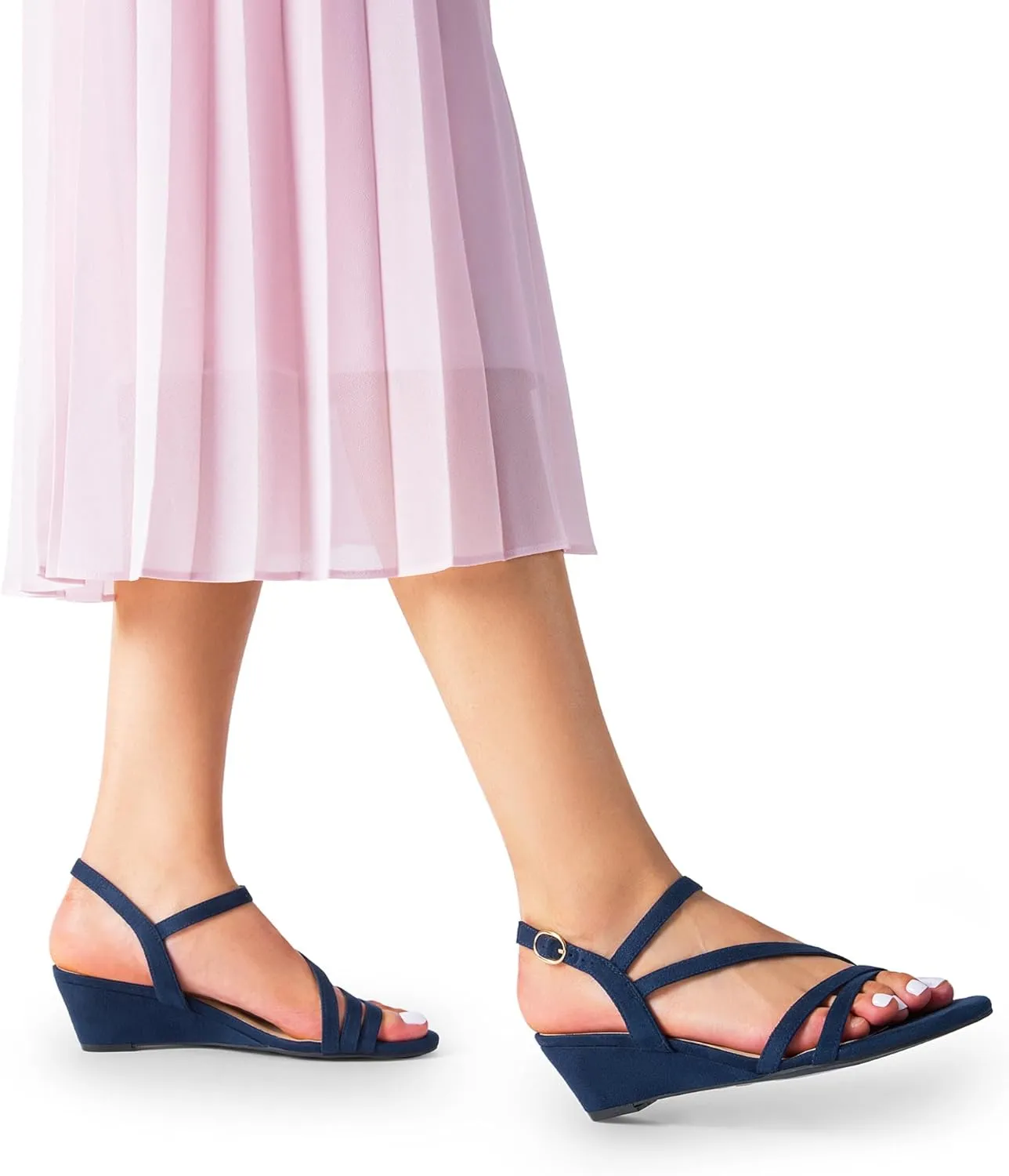 DREAM PAIRS Strappy Wrapped Dressy Wedge Sandals, Comfortable Ankle Strap Open Toe Evening Dress Wedding Dance Summer Shoes