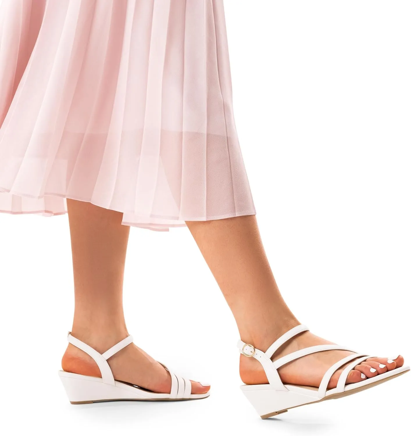 DREAM PAIRS Strappy Wrapped Dressy Wedge Sandals, Comfortable Ankle Strap Open Toe Evening Dress Wedding Dance Summer Shoes