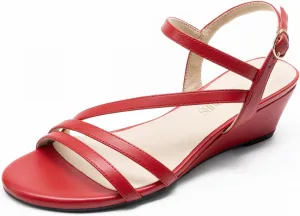 DREAM PAIRS Strappy Wrapped Dressy Wedge Sandals, Comfortable Ankle Strap Open Toe Evening Dress Wedding Dance Summer Shoes